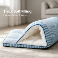 Lit orthopédique rectangulaire pour chien PetFly, luxueux, écologique, rayé, respirant, durable, rafraîchissant, extra large, lavable et protecteur