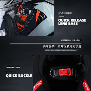 モーターバイク用 ABS DOT規格 カーボンファイバー製 フルフェイス モジュラー レーシング モトクロス ヘルメット Shoei Bluetooth対応 ライディング用 オートバイ アクセサリー ヘルメット - Product Image 5