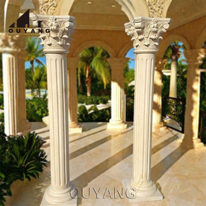 Casa de construcción decorativa para exteriores, piedra Natural, diseño de Pilar Redondo griego, columna romana Corintia de mármol blanco a la venta - Product Image 5
