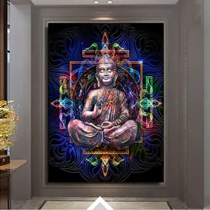 Buddhism Religion Buddha Statue Wall Art Picture And Posters Canvas Painting For Living Room Home Decoration Luxury Decoration