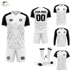 Conjuntos de Camisetas de Fútbol Personalizadas 100% Poliéster Transpirable de Secado Rápido Otoño Verano Manga Corta Color Sólido Fútbol Americano Unisex - Product Image 1