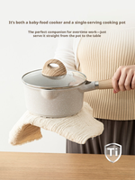 Marmite vapeur pour aliments complémentaires pour bébé, en céramique saine avec revêtement antiadhésif, poêle de cuisson polyvalente, compatible lave-vaisselle et induction