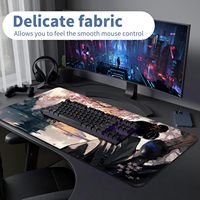 Tapis de souris XXL surdimensionné à motif floral personnalisé, imperméable, antidérapant, avec bordure renforcée
