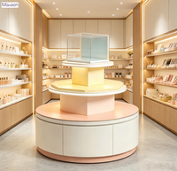 Maxsen Maßgefertigter Umweltfreundlicher Mehrstufiger Runder Kosmetik-Präsentationsschrank Parfümerie-Inselvitrine mit LED-Beleuchtung