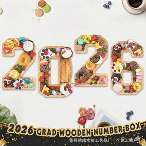 Plateau en bois rectangulaire pour numéros, idéal pour les fêtes d'anniversaire 2026, assiette à dessert, support à bonbons pour célébrations à domicile, présentoir à gâteaux - Product Image 4
