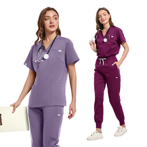 2025 Anti-rides Premium tissu Polyester rayonne Spandex médecin lavable soins infirmiers gommage ensemble pour femmes soins infirmiers gommage uniformes - Product Image 3