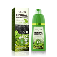 VOJO Herbal Bubble Shampooing colorant pour cheveux bruns et noirs 100% Gris Couverture Bulle Couleur des cheveux Couleur longue durée Facile à utiliser
