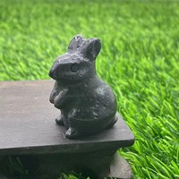 Pierre sculptée en cristal de lapin poli multicolore, naturelle et guérisseuse, breloque lâche pour bijoux faits main, décoration intérieure, artisanat et cadeaux