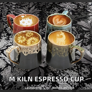M fornace tazza di caffè Espresso italiano Latte tazza di ceramica nordica antica tazza di tè ceramica grossolana per il tè del pomeriggio presenta - Product Image 3