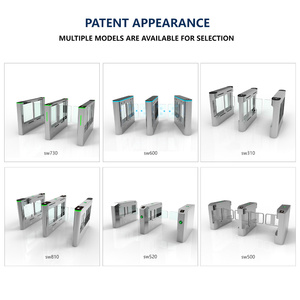 Barrière anti-tailgating Bosiny en acier inoxydable gris sur mesure, 5 paires de capteurs infrarouges, contrôle d'accès, tourniquet à clapet - Product Image 4