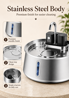 Fontaine à eau pour animaux de compagnie sans fil en acier inoxydable 4L, écologique, étanche, batterie rechargeable 4000mAh, automatique pour chat et chien