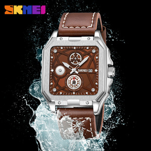 Skmei Square Men's Watch Analog Quartz Black Leather Strap Waterproof Luminous Business Fashion Wristwatch - Product Image 4