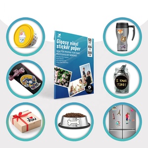 100 sheets in ấn nhãn dán nhãn không thấm nước Vinyl <span class=keywords><strong>Sticker</strong></span> A4 dính giấy cho laser/Ink máy bay phản lực máy in - Product Image 3