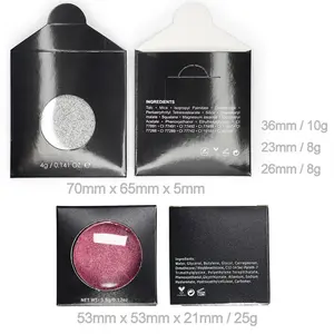 独自の空のシングル26mm36mm正方形の丸い穴空のシングルアイシャドウ封筒パッケージをカスタマイズ