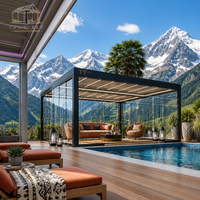 Pergola bioclimatique de luxe en alliage d'aluminium imperméable avec structure thermolaquée et certifiée CE pour extérieur, jardin et terrasse