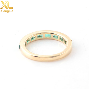 Anillo de Eternidad de Oro Amarillo de 10k, 14k, 18k con Corte Baguette de Moissanita, Estilo Vintage, Joyería Fina para Mujer - Product Image 2