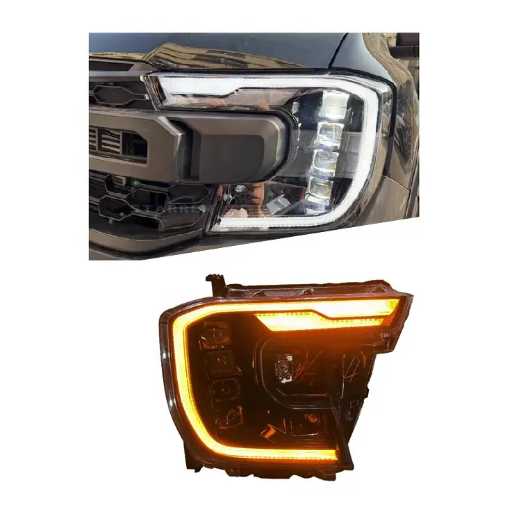 Lâmpadas LED para projetor de farol T9 2022 2023 Substituição Drl Conversão de luz do dia 4 Lentes Plug and Play para Ford Ranger