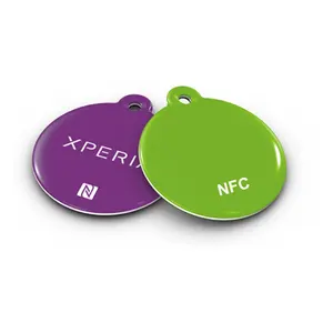 Ücretsiz örnekleri Oem Logo yazılabilir Nfc çip ISO 14443A Anti Metal Rfid etiket Nfc etiketi