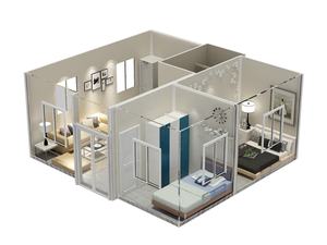 Conception de <span class=keywords><strong>maison</strong></span> préfabriquée de luxe moderne à deux chambres-Construction rapide et espace de vie extensible - Product Image 4