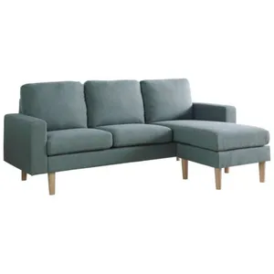 3 Seater Grey Fabric Modular sofa Set Left or Right Chaise Couch with Footstool