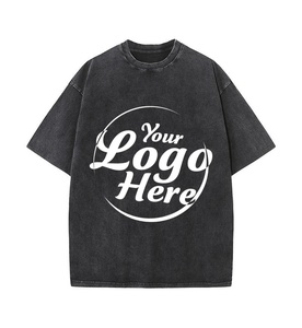 Acid Wash Cotton Custom Printed Oversized <b>Y2k</b> Breathable Heavyweight Men's T-<b>Shirt</b> - Product Image 1