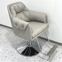 Prix de gros en acier inoxydable cuir PU rotatif levage salon de beauté coupe de cheveux style pivotant chaise de barbier