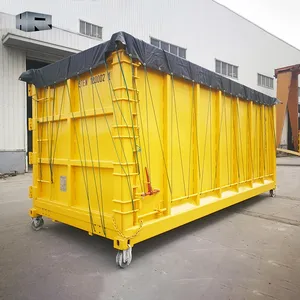 waste management special solid waste load container roll off container hook lift dumpster with waterproof tarpaulin cover