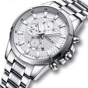 Men Watch Stainless Steel Chronograph Watches for Men 30M Waterproof Date Analog Quartz Business <b>Clock</b> - Product Image 3