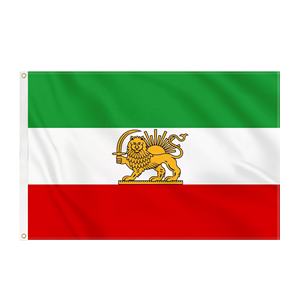 Bandera de Poliéster Impresa Digitalmente de Doble Cara, 90x150cm (3x5FT), con Diseño de León y Sol de Persia (Irán), Venta al por Mayor de Fábrica, para Promoción Electoral - Product Image 1