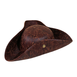 Sombrero Pirata Redondo de Cuero con Tachuelas, Ala Ancha, Negro, Plegable, Transpirable, Protección Solar, Accesorio de Disfraz - Product Image 6