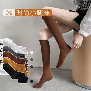 Japanese Style Solid Color Calf <b>Socks</b> Thickened Women's Warm <b>Winter</b> Knee High <b>Socks</b> Seamless Thermo Design - Product Image 2