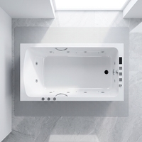 Baignoire autoportante en acrylique avec drain d'angle pour hôtel, villa, bain froid, spa, bain de massage