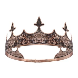 Coiffe d'anniversaire du roi pour hommes euraméricains <span class=keywords><strong>Couronne</strong></span> de la cour rétro du <span class=keywords><strong>prince</strong></span> Accessoires de cheveux Ornement du marié - Product Image 4