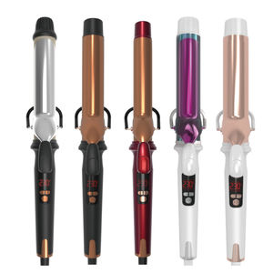 <span class=keywords><strong>Fer</strong></span> à friser professionnel pour salon de coiffure, grande ondulation profonde LCD de 38mm, baril en or rose, blanc - Product Image 4