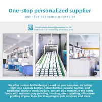 Flacon de complément alimentaire en PET bleu de 200 cc avec couvercle couronne double couche et épaule arrondie, imprimé en sérigraphie, pour fabricants