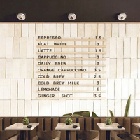 Tablero de menú de madera de pino para colgar en la pared de fábrica, letras intercambiables para cafetería o cafetería, rieles de menú montados en la pared
