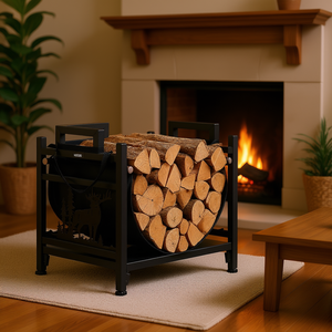 Soporte para Leña Curvo Vevor de 1.5 Pies, Acero con Recubrimiento en Polvo, Almacenamiento de Leña para Interiores, Accesorio para Chimenea - Product Image 2