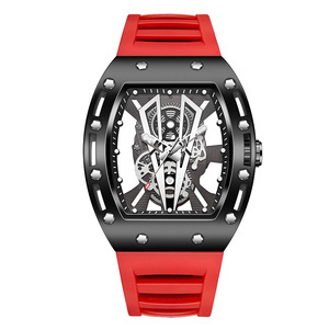 Montre pour homme, montre de luxe en alliage, quartz, étanche, affichage lumineux, bracelet en silicone, montre sport - Product Image 1