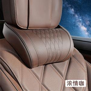 Ensemble de soutien lombaire et appui-tête en cuir <span class=keywords><strong>pour</strong></span> <span class=keywords><strong>voiture</strong></span>, coussin de dossier en mousse à mémoire de forme 3D <span class=keywords><strong>pour</strong></span> sièges arrière, universel, vente en gros - Product Image 5