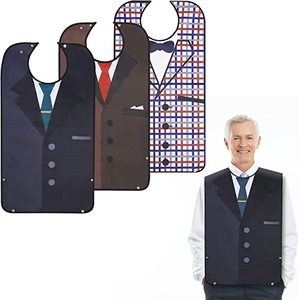 Bavoirs <span class=keywords><strong>pour</strong></span> adultes-bavoirs <span class=keywords><strong>pour</strong></span> hommes mangeant lavables, protecteurs de vêtements <span class=keywords><strong>pour</strong></span> adultes réutilisables avec ramasseur de miettes - Product Image 1
