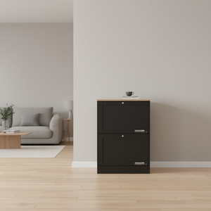 Armadio Portascarpe con Scaffali Efficienti, 2 Ripiani, in Legno, Design Moderno e Minimalista, Mobile Autoportante per la Casa - Product Image 2