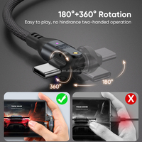 Câble de charge et de données Type-C 240W |   Câble de charge pour téléphone avec rotation à 540 degrés, charge super rapide 5A