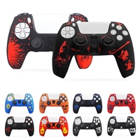Manette PS5 Camouflage Protector Gravé au laser Graffiti Housse de protection Coque en caoutchouc de silicone pour accessoires de jeu PS5