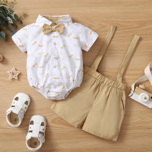 Ensemble cadeau de vêtements pour bébé, nouveau design chinois en gros, vêtements d'été à carreaux pour enfants - Product Image 5