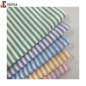 Nhà Máy Chuyên Nghiệp Trong Kho Đôi Phải Đối Mặt Với T/R Linen Cái Nhìn Áo Sơ Mi Vải Sợi Nhuộm Sọc Vải Giảm Giá - Product Image 1