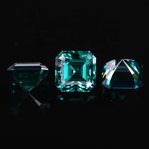 SICGEM 6mm 1 carato Asscher taglio verde scuro Color smeraldo VVS Moissanite pietre sciolte un pezzo singolare fantasia gemma - Product Image 3