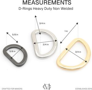D Rings <b>Purse</b> Loop Flat Metal D Ring Heavy Duty Findings For Craft Bag Belt Pack PTDF - Product Image 4