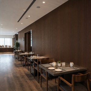 Pannello a Griglia WPC WYRAX <span class=keywords><strong>Marrone</strong></span> Noce Profondo per Sala da Pranzo Privata con Finitura a <span class=keywords><strong>Parete</strong></span> con Giunti Allineati, Profilo Composito a <span class=keywords><strong>Camera</strong></span> Cava - Product Image 2
