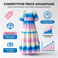Robe longue d'été pour femme, style bohème, à épaules dénudées, à motifs floraux, avec manches bouffantes et taille élastique ODMOEM