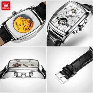 Relojes OLEVS para Hombre, Reloj Mecánico Automático, Tourbillon, Deportivo, Casual, de Negocios, Retro, de Cuero, Relojes Hombre - Product Image 5
